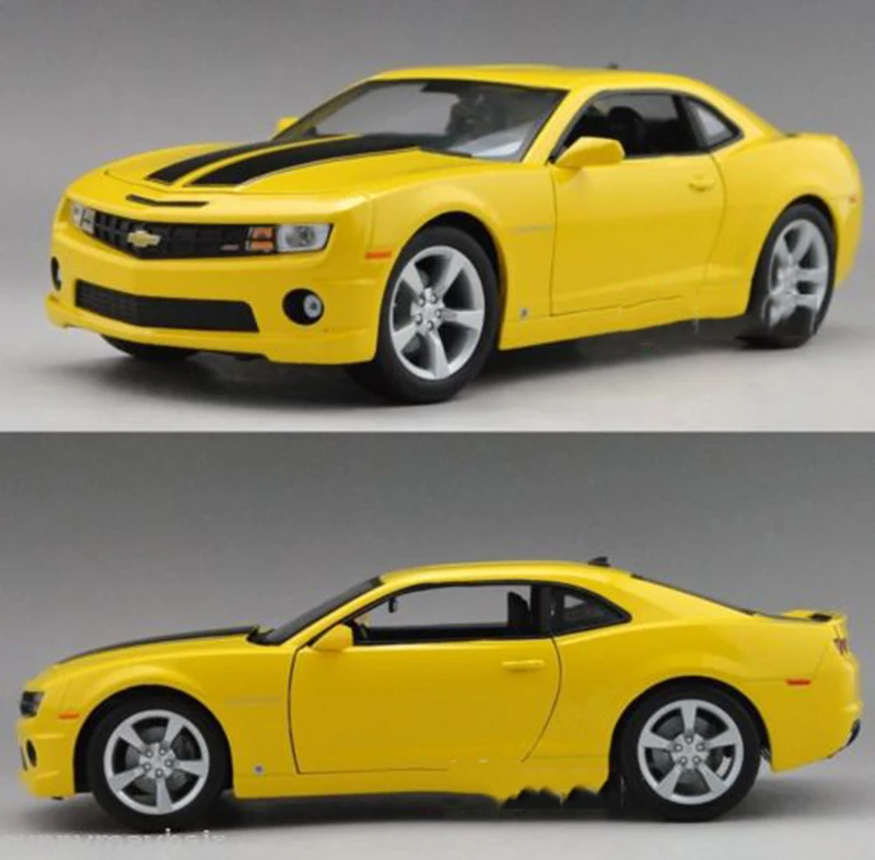 1/24 Chevrolet Camaro SS RS 2010 Bumble Bee желтый цвет Модель автомобиля игрушки для детей Brinquedos коллекции дисплеев