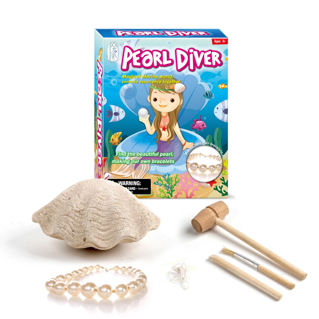 

Hot Sale Children Puzzle Assembly Archaeological Excavation Toy DIY Ocean Bracelet Educational Toy Gift For Kid Children - Pearl