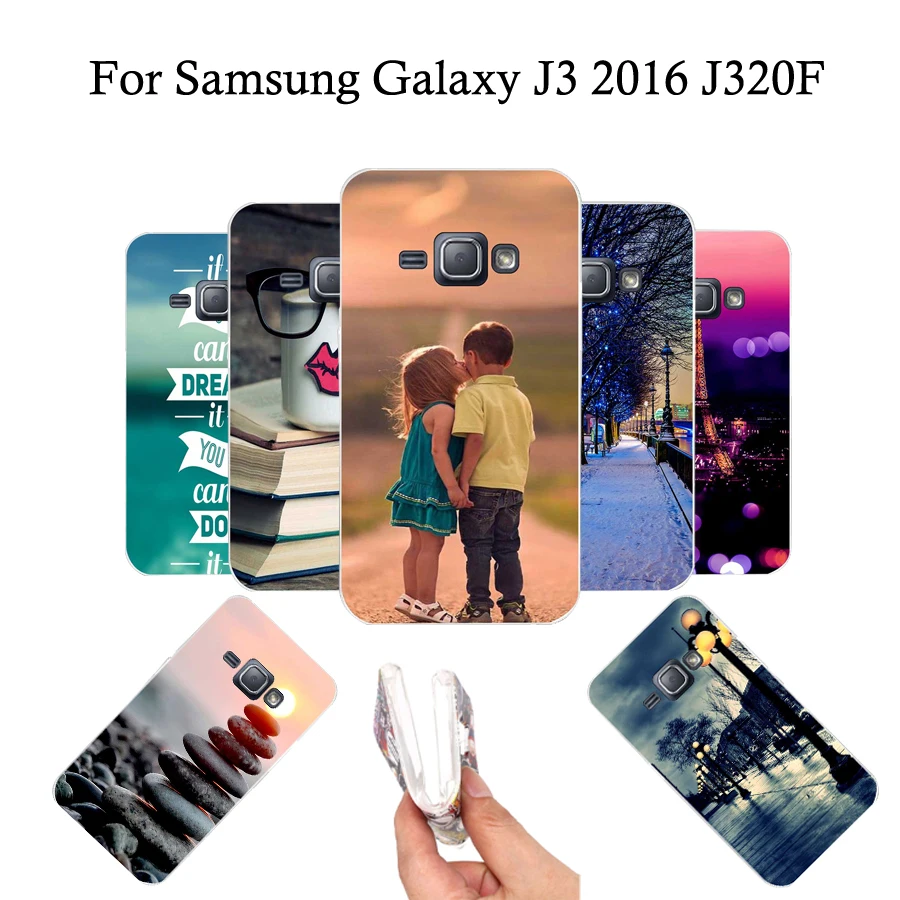 Новый чехол для Samsung Galaxy J3 2016 J320F силиконовый Роскошный Дизайн телефона мягкий ТПУ