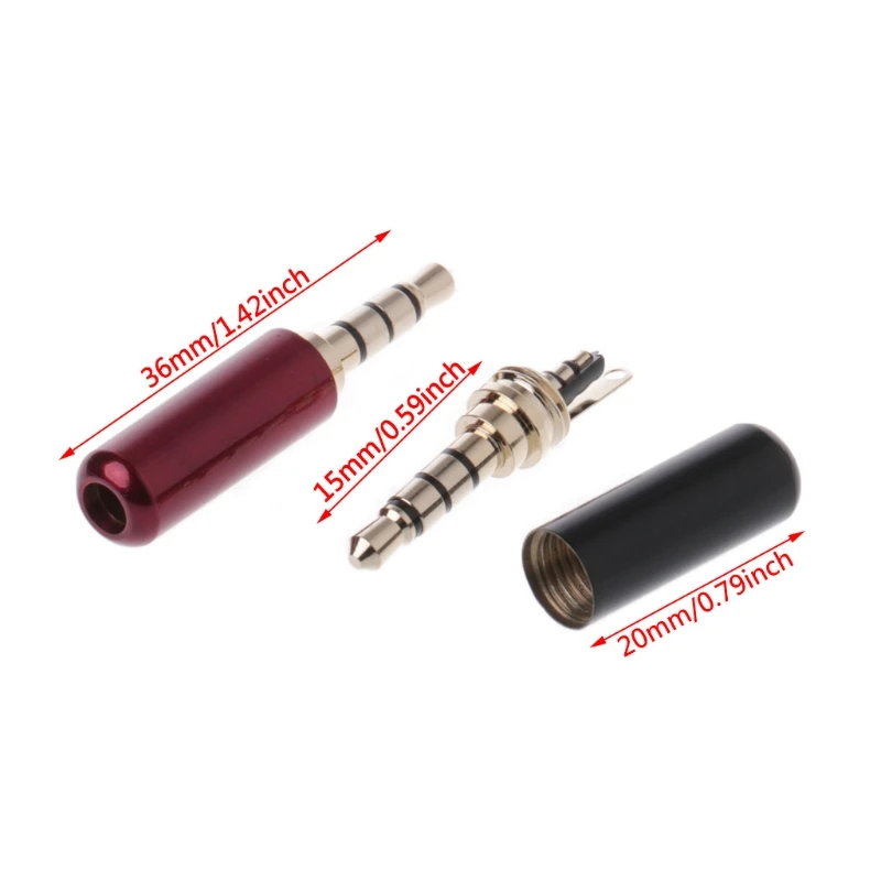 Pólo de Cobre Banhado a Ouro Conector de Solda Tomada de Áudio Pces Macho Estéreo 10 4 3.5mm 14 10 pces 4 pólo de cobre banhado