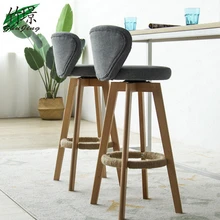 Европейский бамбуковый твердый деревянный Elm барный стул ретро цвет вращающийся барный стул передний Стул высокий стул