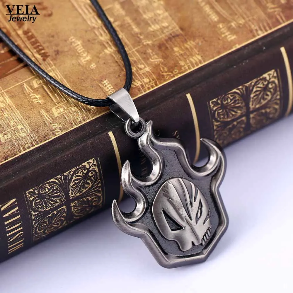 Cartoon Anime Bleach Pendants Necklace Antique Silver Fire Logo Jewelry