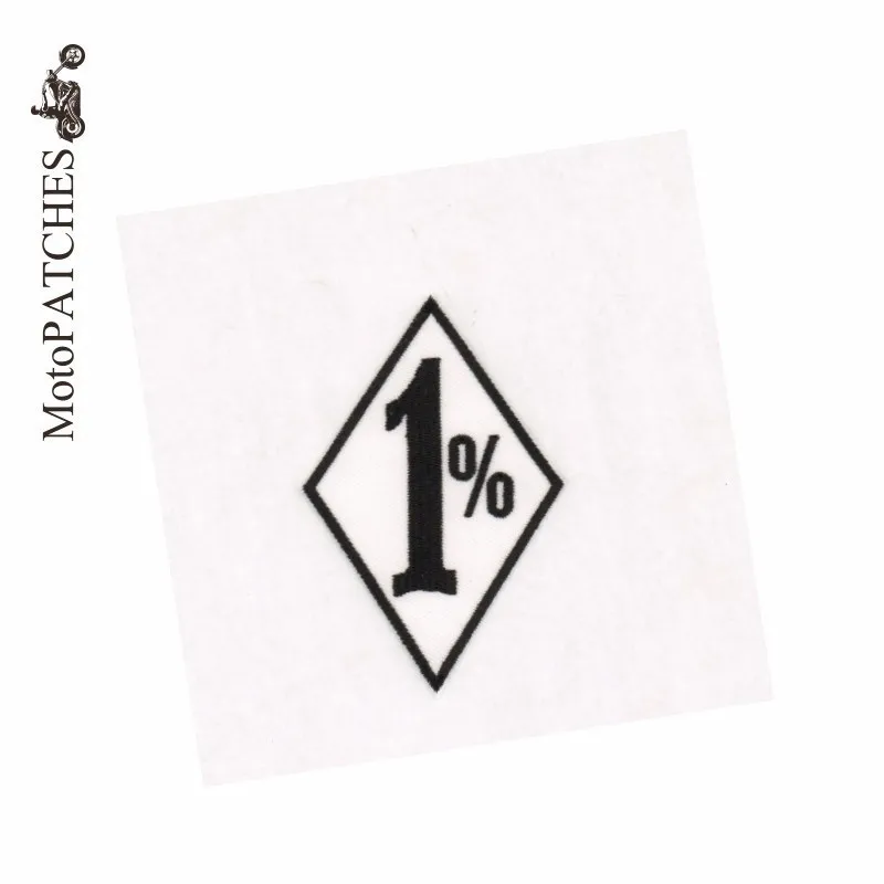 

MotoPATCHES White 1% Motorcycle Biker Vest Patches Embroidered Iron On Patches