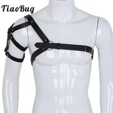 TiaoBug мужские регулируемые ремни из искусственной кожи на одно плечо нагрудный ремень для тела ремень панк готический сексуальный мужской БДСМ костюм бандаж