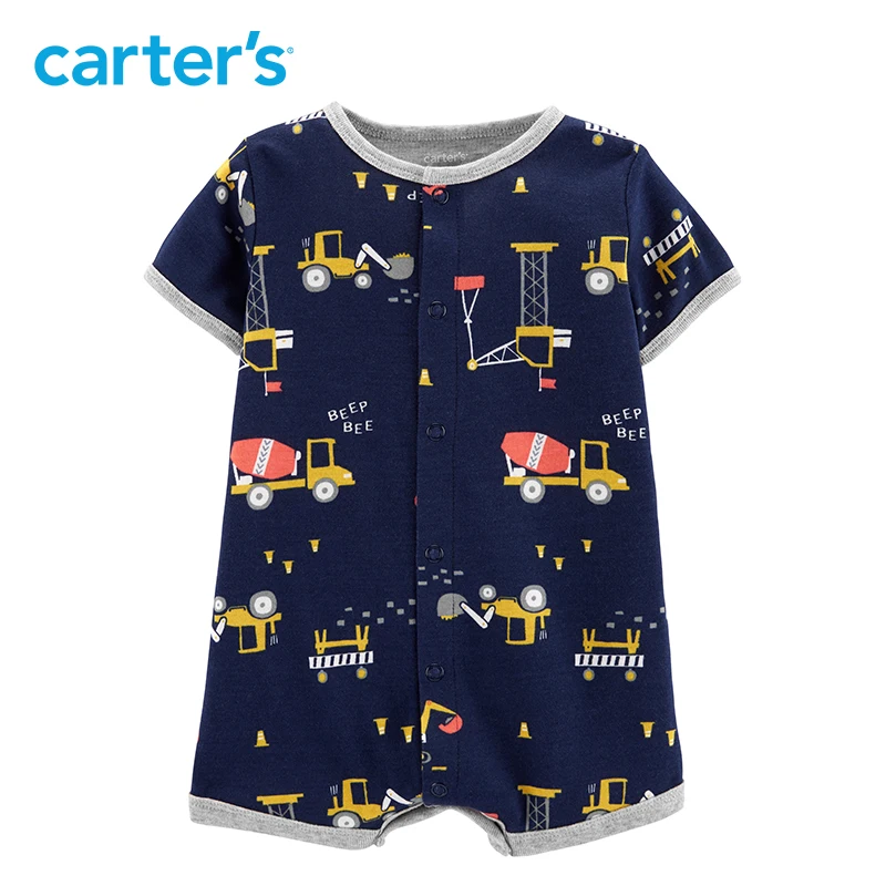 Carters Construction Snap Up Romper 2019 весенне летний комбинезон с короткими рукавами и