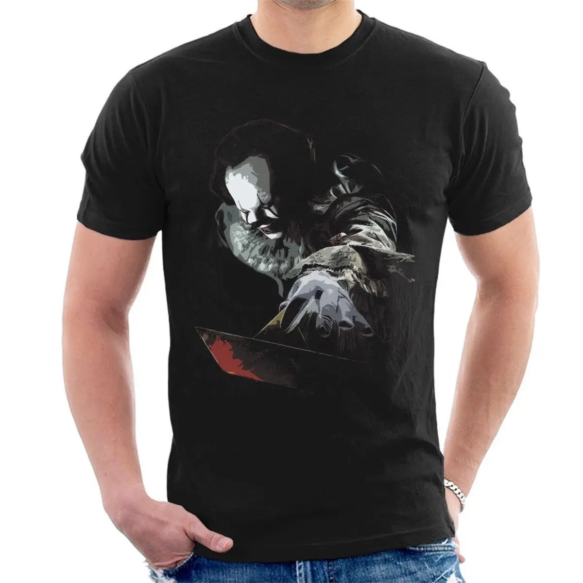 

Pennywise T Shirt Scary Stephen King It Boat Clown Movie Inspired F05