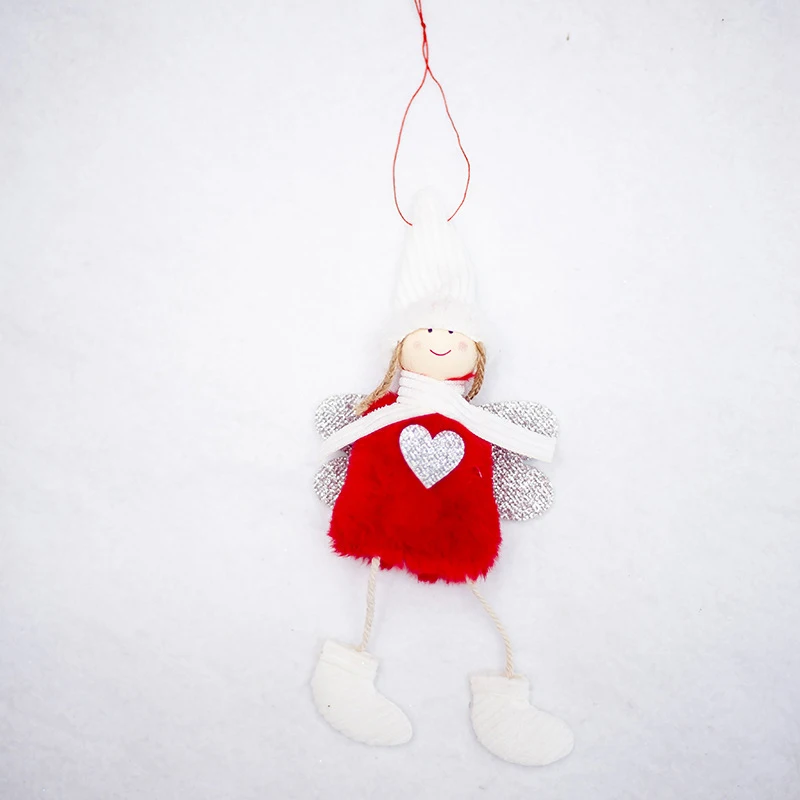 Рождественское украшение подвеска милый ангел плюшевая кукла для дома Рождественская елка украшение детские подарки рождественские украшения - Цвет: Красный