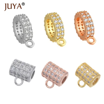 

JUYA Bail Beads Spacer Beads Fit European Zircon Charm Connectors for DIY Bracelet Necklace Making Jewelry Findings Links