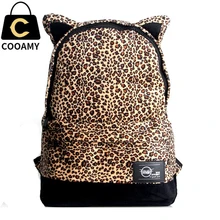 Fashion Women school backpacks canvas Leopard backpacks for teenage girls vintage school leisure bags travel backpacks