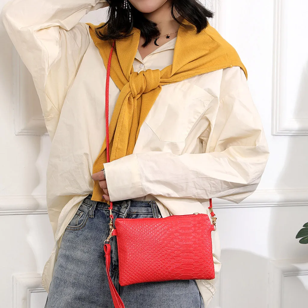 Женские кошельки и сумки через плечо однотонные женские с рисунком Aligator bolsa feminina