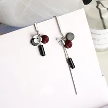 Корейские модные Асимметричные Длинные серьги в виде лепестков цветов, темпераментные бусинки, Букле д 'ореиль, женские серьги