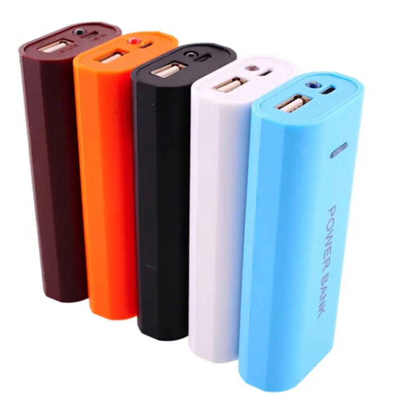 2pcs/lot 18650 USB Power Bank Battery Charger Case DIY Box for iPhone for 18650 Batteries Candy Color