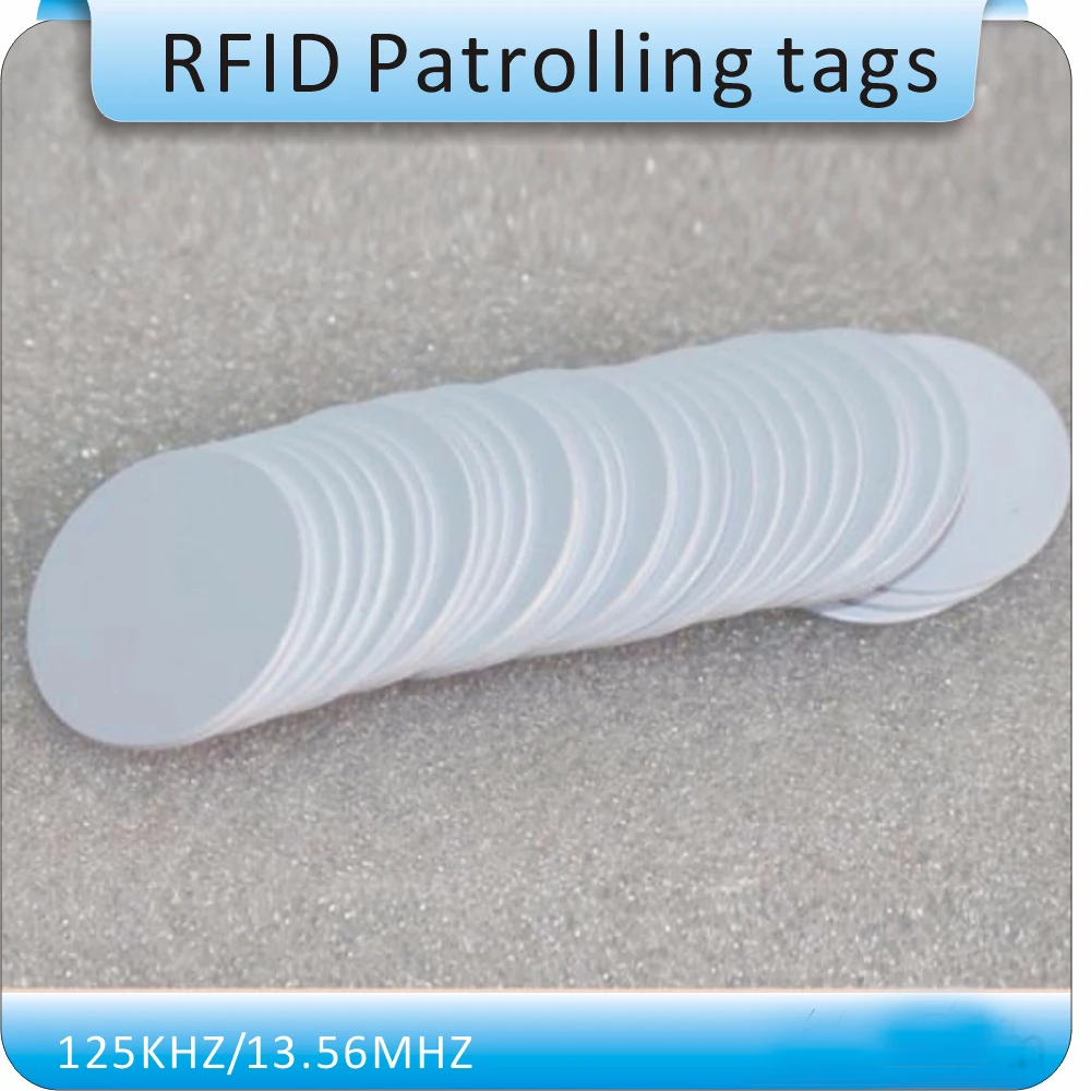 

Free shipping 100pcs coin style TK4100 chip smart card chip/125KHZ RFID coil tags /RFID tags/ white 20mm