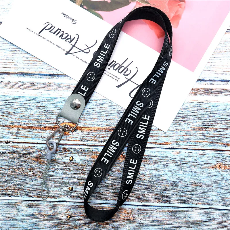 

Smile mobile phone Portable long lanyard Hand rope lanyard for keys phone cord strap keychain strap wandering keycord