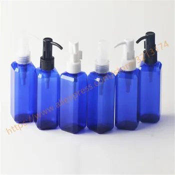 

100ml blue square PET bottle with plastic pump.for lotion/hand wash/Shampoo/moisturizer/facial water PET bottle
