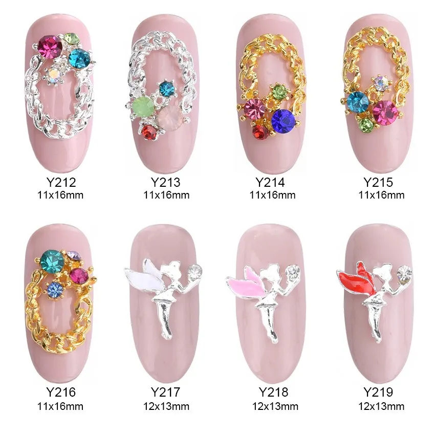 10 шт., феи pedras para unha, кристаллы nailart, блеск, серебряный тон, опал, камень, 3d украшения для ногтей, для украшения ногтей Y212~ 219