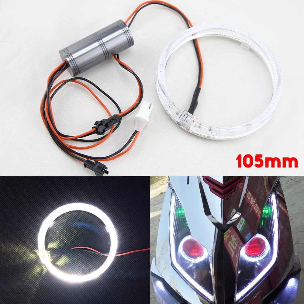SMD LED Angel Eyes Halo Rings Universal 2x 105mm Headlight White Halo Rings Kit
