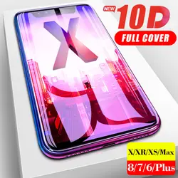 10D Glas On для iPhone X экран протектор XR XS Max 7 8 6 Plus защитный aphone Tremp i Телефон XSMAX чехол iphoe aifon закаленное S