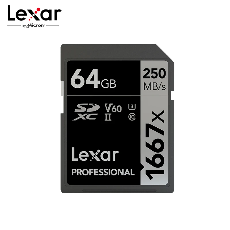 Оригинальная карта памяти Lexar 250 Φ Class10 1677x МБ/с. U3 SDHC 64 Гб 128 ГБ 256 для цифровой