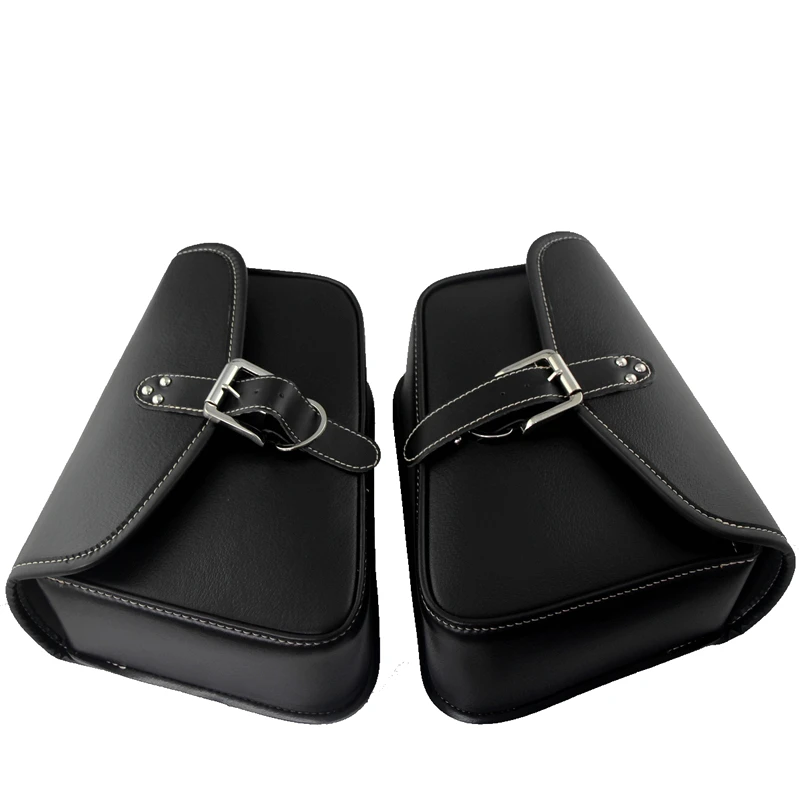 

2 x Motorcycle Black PU Leather Side Waterproof Motorcycle Saddle Bags