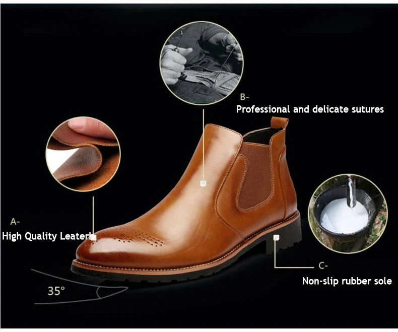 Men's Boots' Casual Round Toe Ankle Chelsea Boots Men Leather Men Winter Shoes hot 2018 Winter Shoes Mens Warmful Snow Boot Mens (4)
