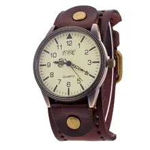 CCQ Cru Rétro Montres Hommes Femmes PU En Cuir Hommes de Femmes de Montre-Bracelet Analogique Quartz Horloge Casual Sport Montres Relogio