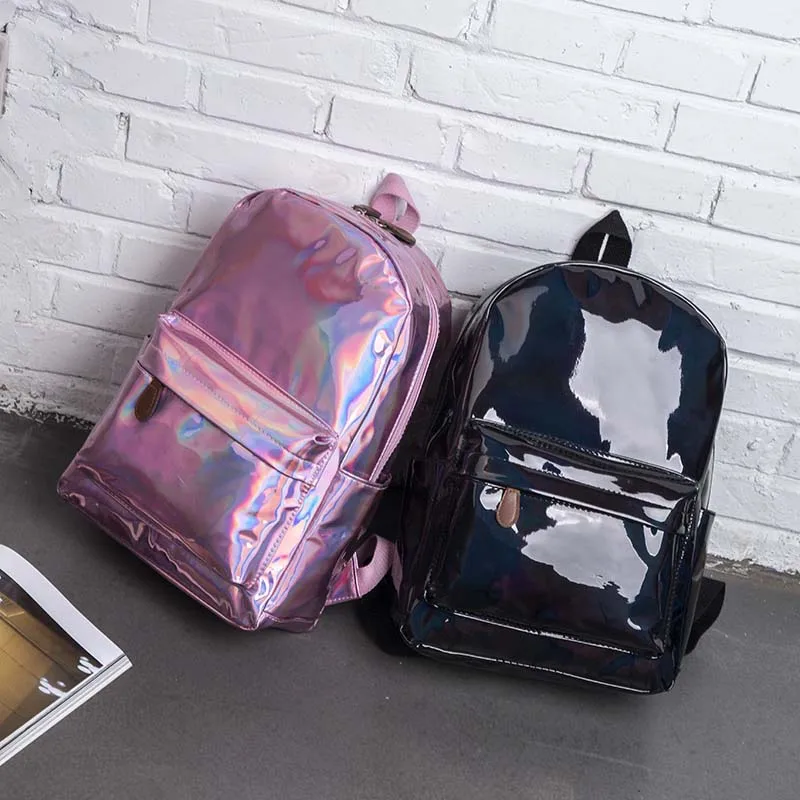 Новинка, Женский Большой рюкзак с голограммой, лазерные рюкзаки, школьные сумки для девочек, женские Сумки из искусственной кожи серебристого цвета, голографические сумки mochila XA480WB