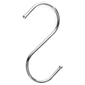 

10 pcs Anti-rust S-shaped Metal Hangers Hook (Silver)