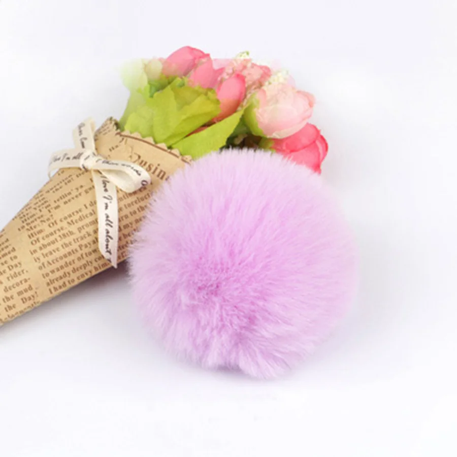 10 шт./партия, помпон из искусственного кролика рекс для DIY, плюшевая повязка для волос, шарфик, пушистый помпон, шар для обуви, сумки, красивое изделие 70 мм - Цвет: purple
