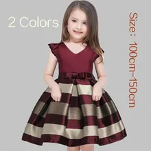 Детское платье с бантом для малышей; вечернее платье в полоску