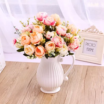 

Modern Ceramic Wedding Decorative Vase Modern White Ceramic Vase Artificial Flower Bottle Household Decor Pink Blue Vases
