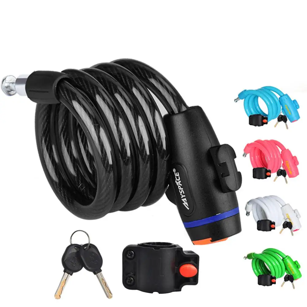 

Bicycle Security Lock Steel Cable Spiral Bike Cycling Lock with Frame and Key
