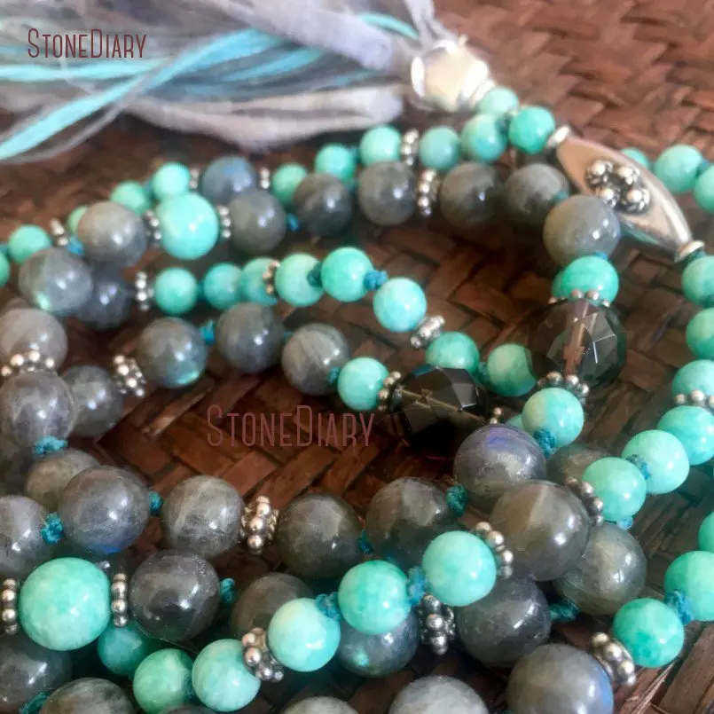 20180313-NM11107-Amazonite Labradorite Sterling Silver Smoky Quartz Sari Tassel Aligns Chakra Intuition Protection Positivity Grounding_3