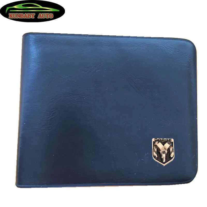 

KUNBABY Genuine Leather Black Car logo Document Bag Wallet Card Package For Dodge Car Styling Car Accessories KUNBABY