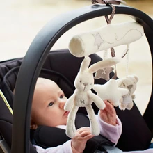 Hot Sales Musical Soft Plush Rabbit And Bear Baby Rattle Hanging Toy Stroller Star Hanging Rattle Mobile Products Cute Baby Toys