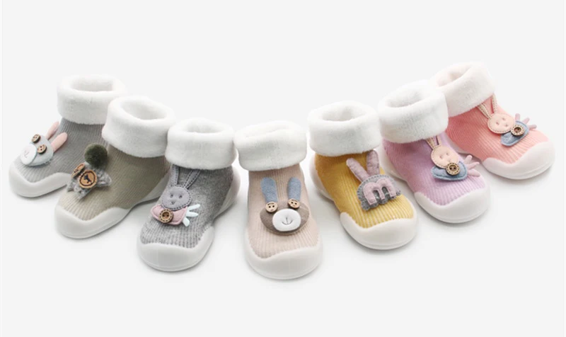 Обувь для младенцев; вязаная обувь для маленьких девочек; теплые зимние носки; обувь с кроликом; bebe; Одежда для новорожденных; ботиночки для малышей; обувь для девочки Тапочки