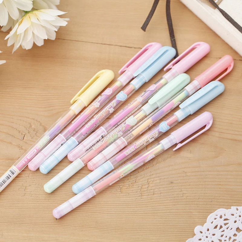 

10 pcs/lot Kawaii Colored Ink Gel Pen Cute Watercolor Marker Water Chalk Pens for Photo Album Scrapbook Decor School Supplies