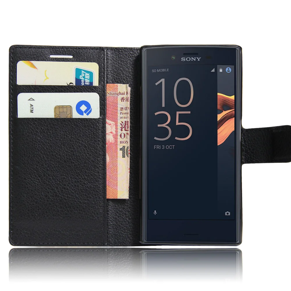 

YINGHUI Luxury Wallet Style PU Leather Flip Case For Sony Xperia X Compact F5321 4.6 Inch Phone Cases Back Cover With Stand