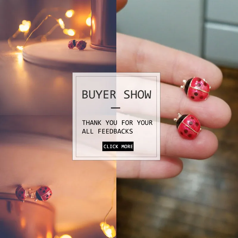 2019 Nové roztomilý Ladybug náušnice pro ženy Dívky Rose Gold zvířecí ucho šperky Kid náušnice Bijoux dárky