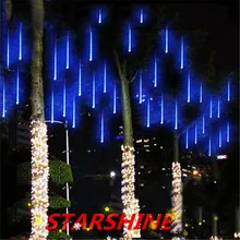 50CM 240LED Meteor Shower Rain Tube LED Christmas Light Wedding Party Garden Xmas String Light Outdoor Holiday Lighting 100-240V