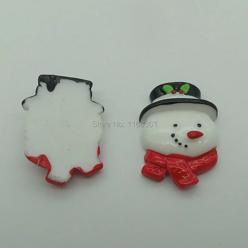 1pcs/lot resin flat back red scarf snowman head 30mm Cabochons Scrapbooking Hair Bow Center DIY Christmas decration C101-4