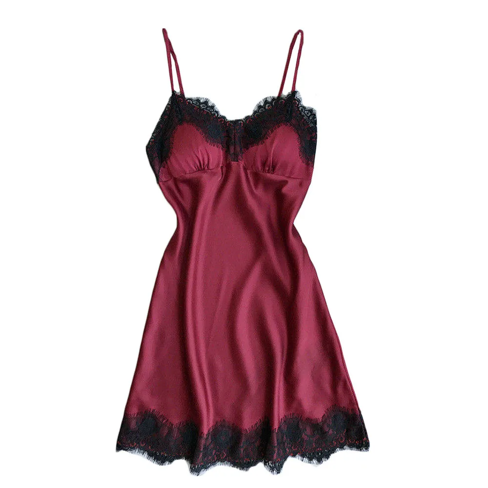JAYCOSIN горячая Распродажа, женское сексуальное кружевное белье, ночное белье, нижнее белье, халат, ночная сорочка, пижама#40 - Цвет: Бургундия