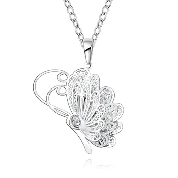 

New Romantic Aesthetic Realistic Butterfly Ladies Elegant Ladies Necklace 925 Butterfly Pendant Long Necklace Chain Jewelry Gift
