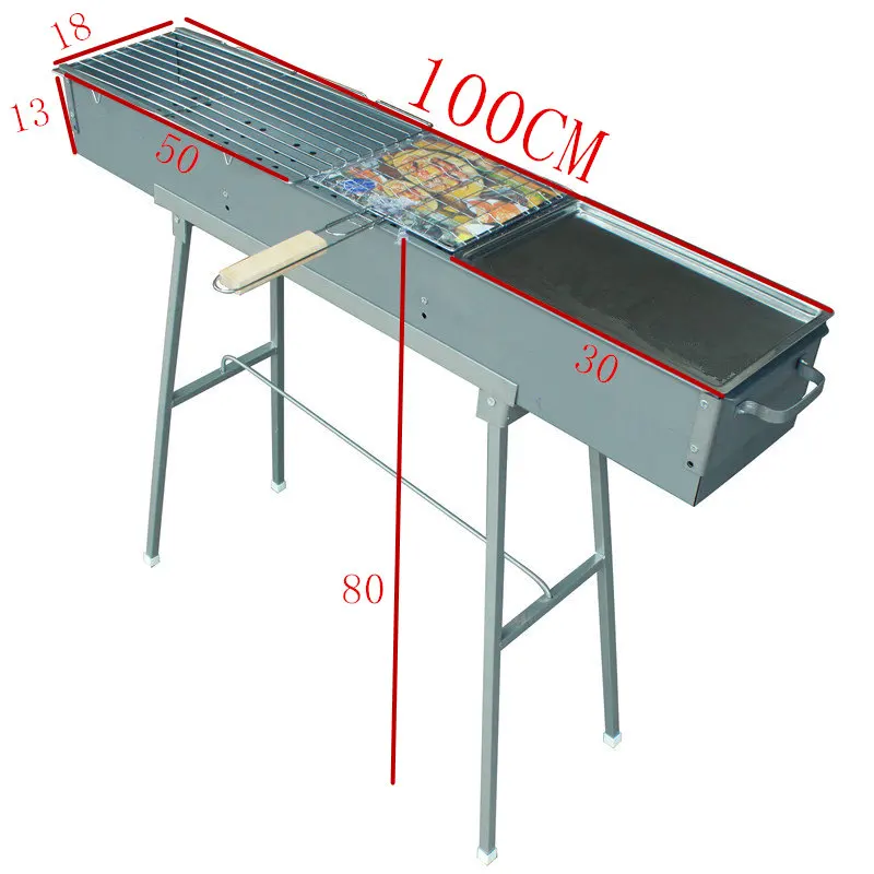 Инструменты для барбекю, гриль на древесном угле, печь, горячая, один метр, длина 18, ширина плюс, шампуры из овечьей шерсти, открытый, большой размер, коммерческая рама
