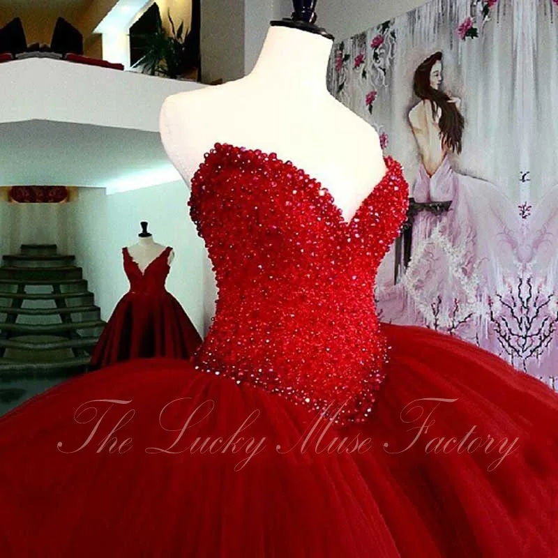sparkly red ball gown