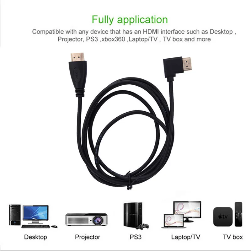 1080P HD HDMI кабель прямой вправо преобразующий Кабель 1 4 3D для DVD ТВ телеприставки