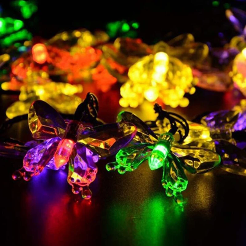 4.5M20LED Solar Light Outdoor Butterfly Solar Light String Fairy Lighting Garland Solar Powered Christmas Wedding Party Decor (4)