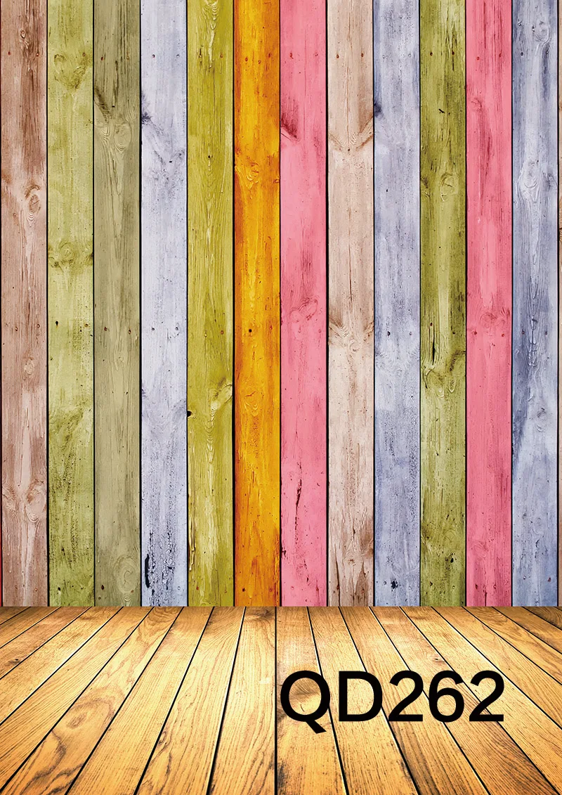 Colorful Wood Wall Timber Floors Polyester Backdrop Background
Photography Studio Props Photographic Seamless Washable No Crease