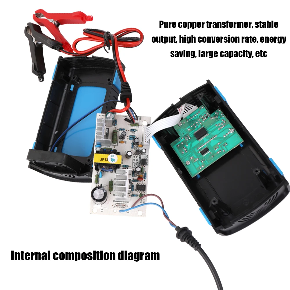 Полностью автоматическое автомобильное зарядное устройство 110 V-220 V до 12V 6A Интеллектуальное Быстрое зарядное устройство для влажной сухой свинцово-кислотной цифровой ЖК-дисплей