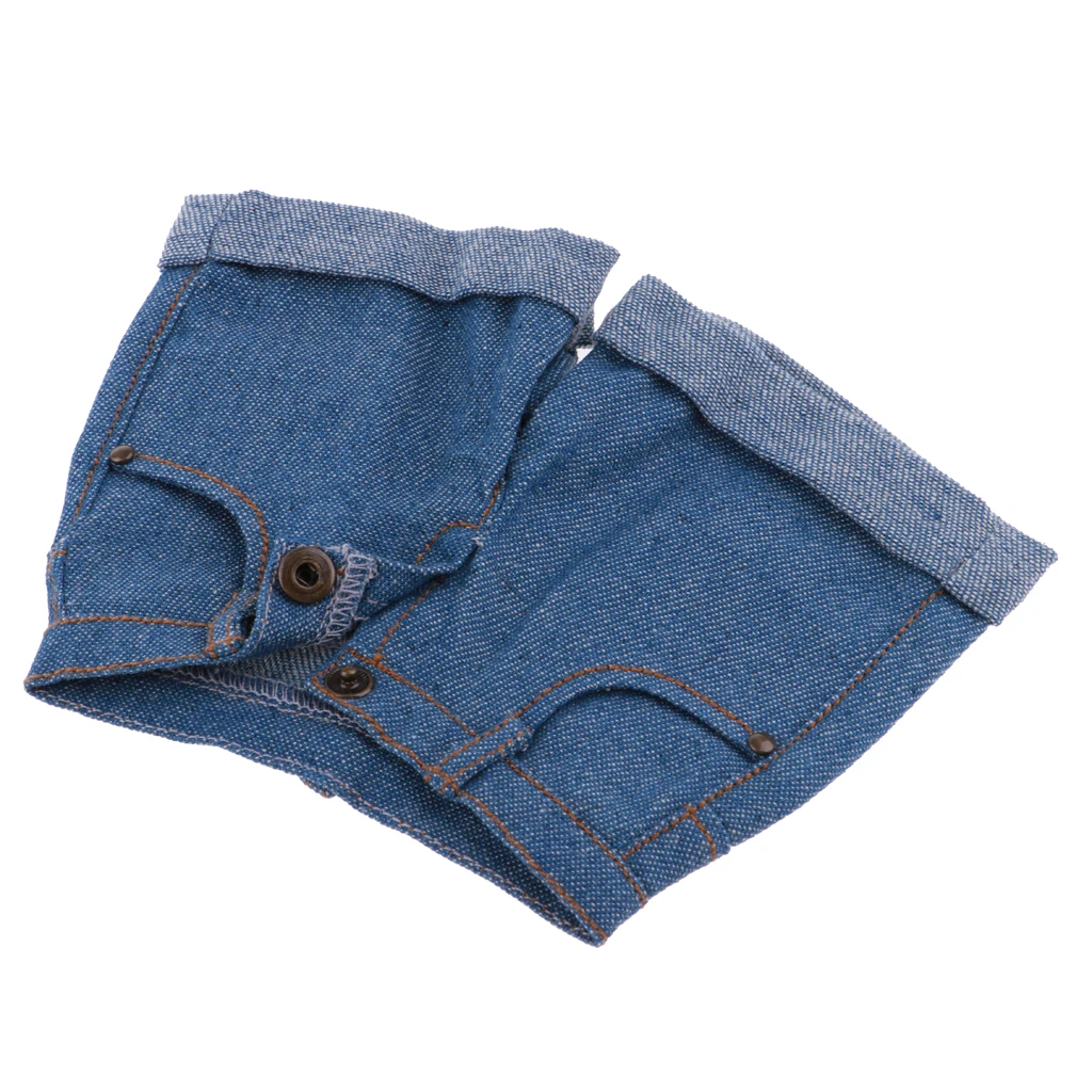 1/3 BJD Smart Doll Clothes Trousers for Dollfie SD DD Cuffed Shorts Casual Outfit Denim & Black